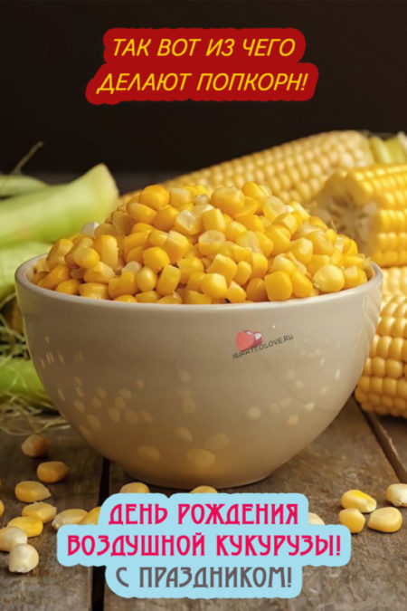 День рождения воздушной кукурузы - картинки прикольные, поздравления на 22 января 2023