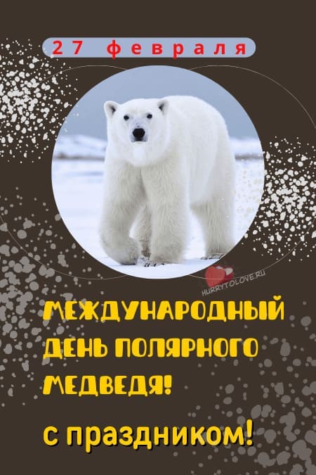 День полярного (белого) медведя - картинки, поздравления на 27 февраля 2024