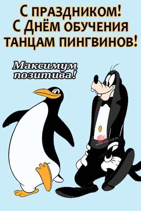 День обучения танцам пингвинов - картинки прикольные с надписями на 10 января 2024
