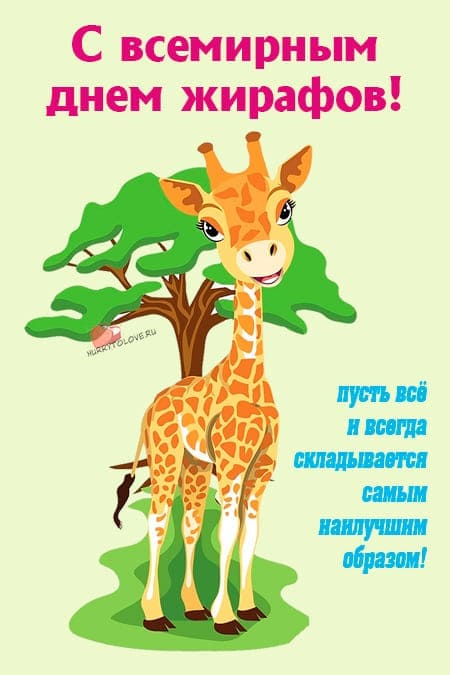 Всемирный день жирафов - прикольные картинки с надписями на 21 июня 2024
