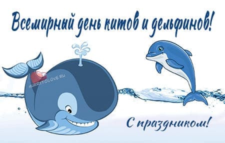 День китов и дельфинов картинка поздравление.