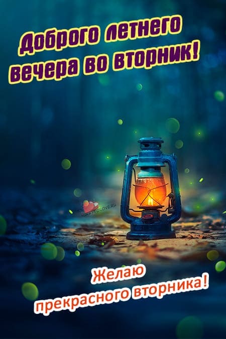 Добрый летний вечер вторника - красивые картинки с надписями