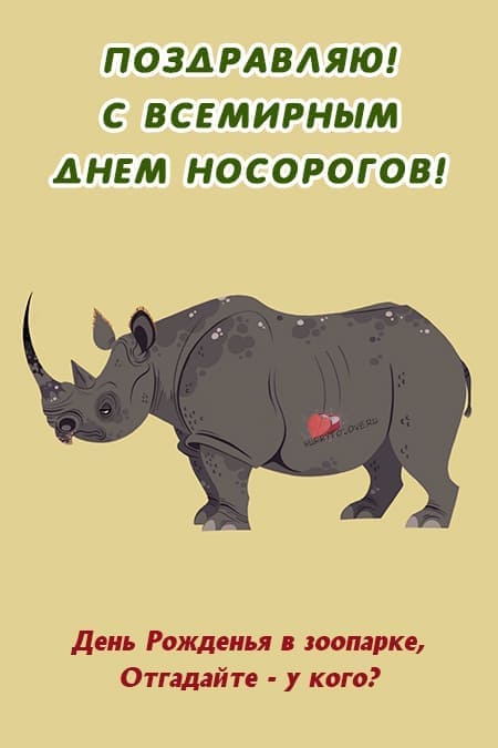 Всемирный день носорогов - прикольные картинки на 22 сентября 2024