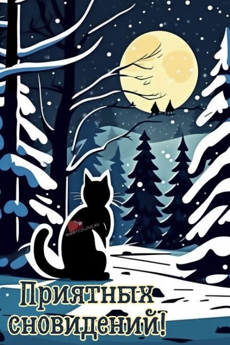 Зимние картинки "Спокойной ночи" для женщины